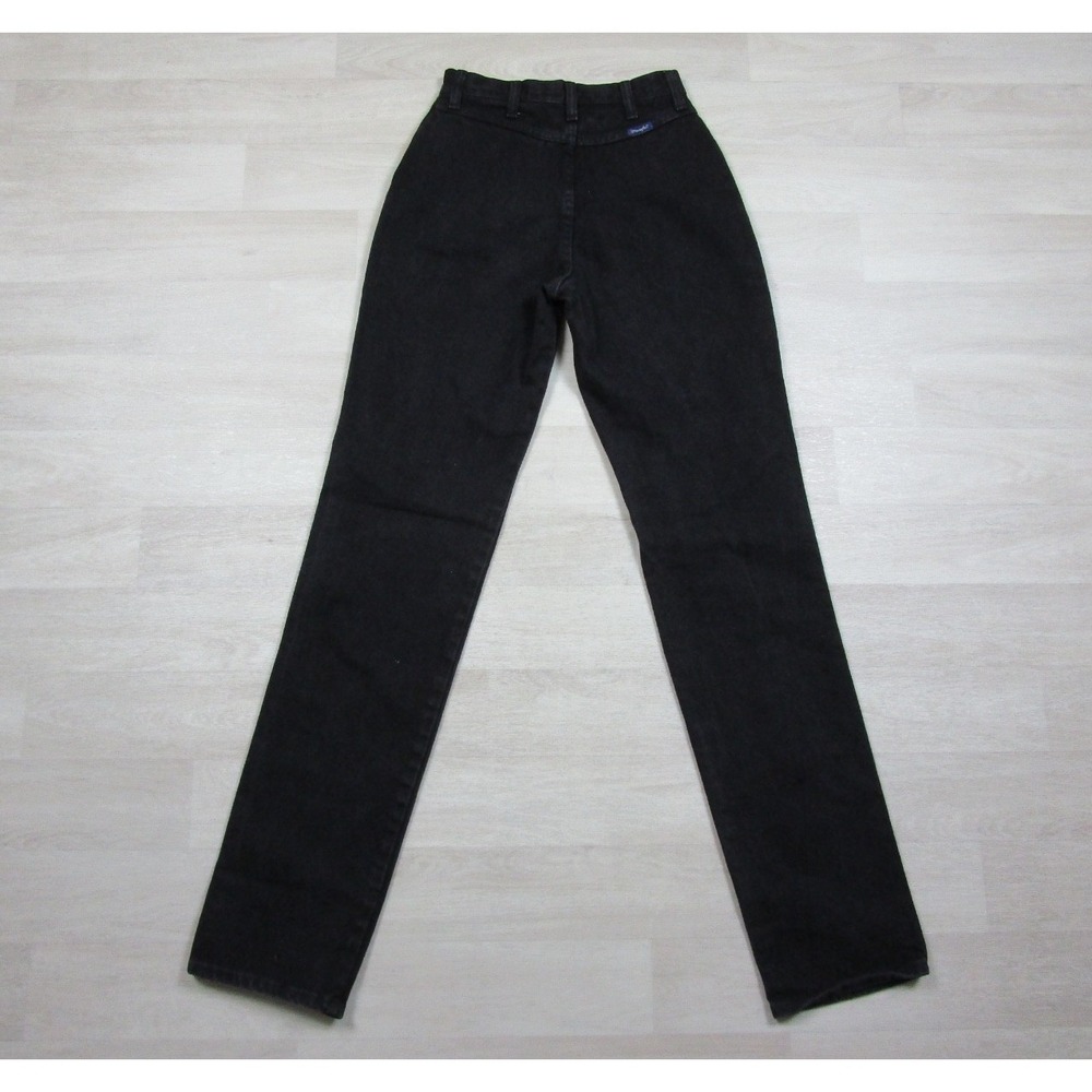 Vintage 80s Wrangler Bareback Jeans Womens (26" Waist) Western Black Long Inseam